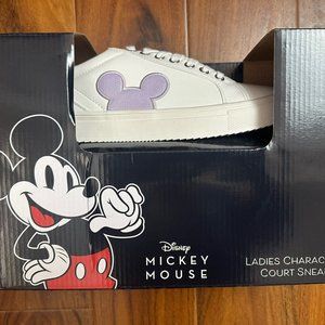 Disney Mickey Mouse Womens Character Tennis Court Shoes ~ Wht/Purple ~ NEW ~ 7